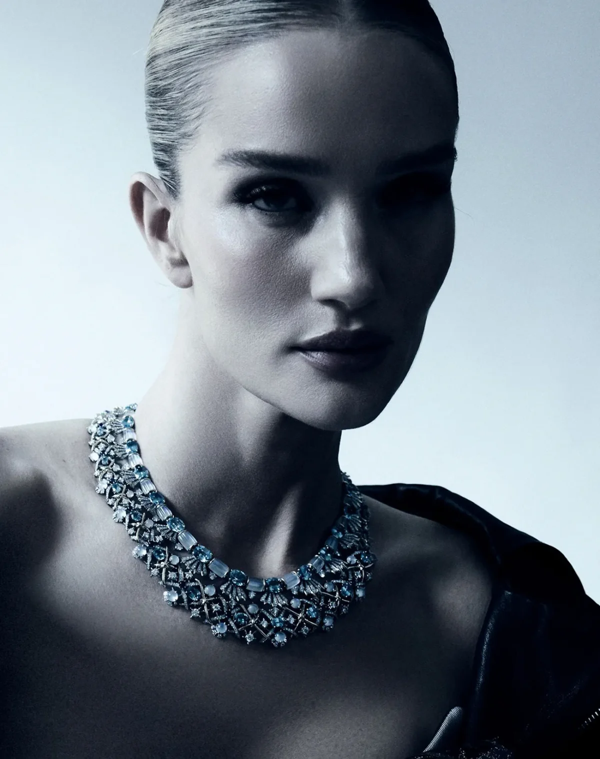 Rosie Huntington-Whiteley in Tiffany & Co. on Harper's Bazaar Taiwan June 2025 by David Roemer