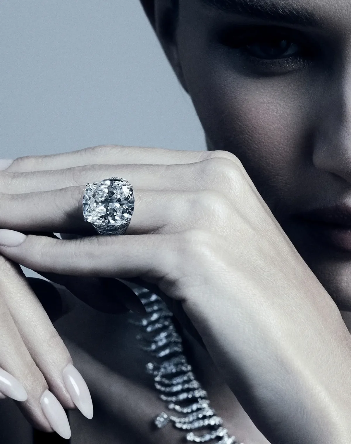 Rosie Huntington-Whiteley in Tiffany & Co. on Harper's Bazaar Taiwan June 2025 by David Roemer