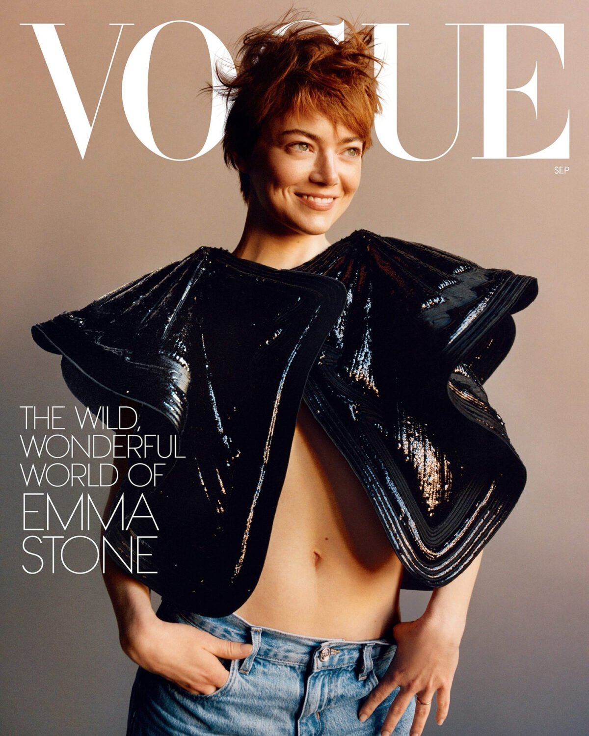 Emma Stone in Louis Vuitton on Vogue US September 2025 by Jamie Hawkesworth