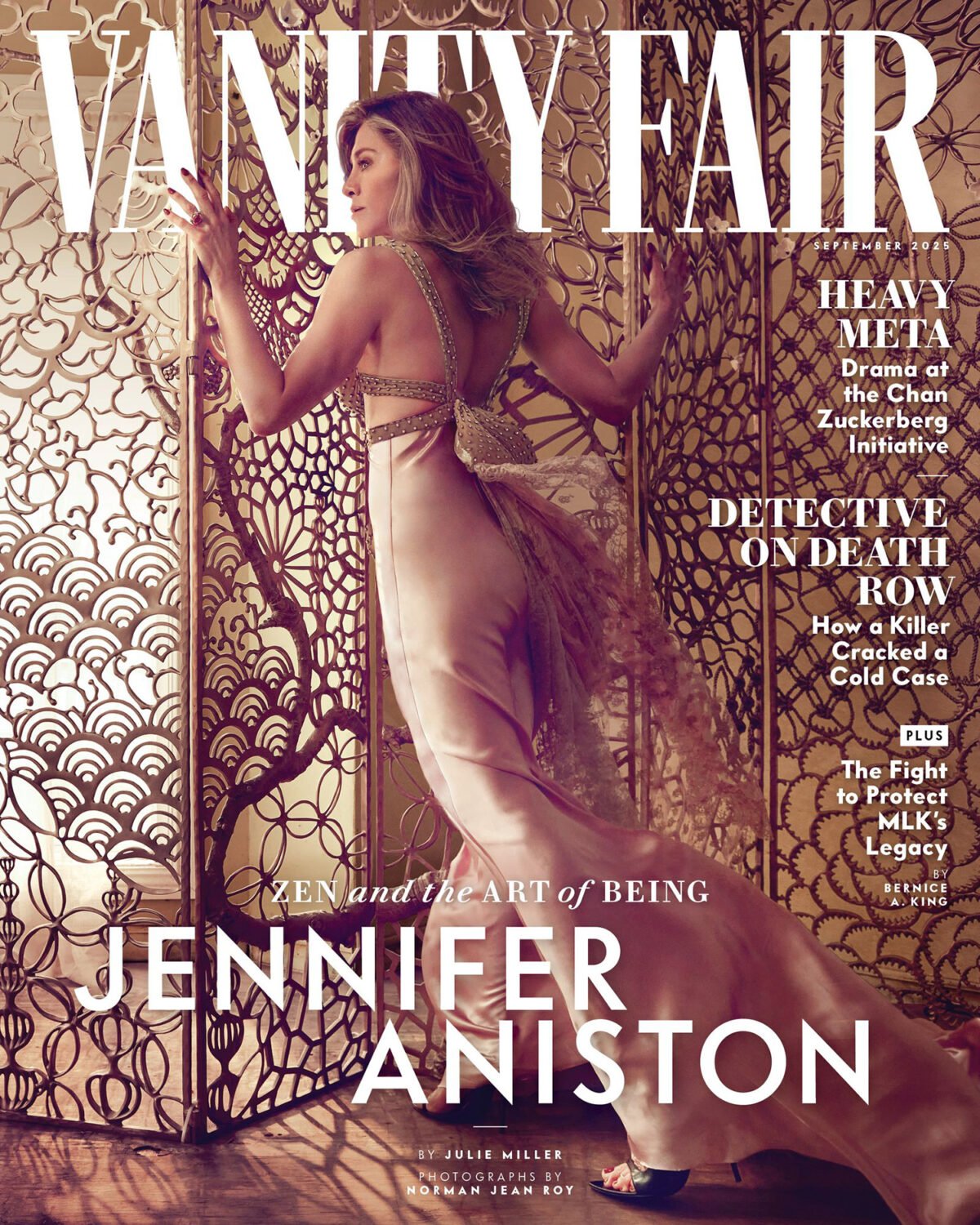 Jennifer Aniston covers Vanity Fair September 2025 by Norman Jean Roy