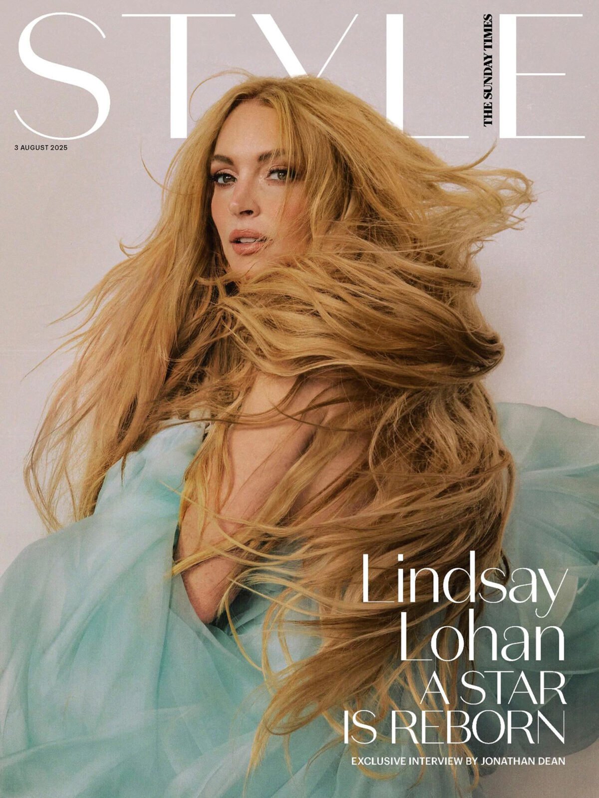 Lindsay Lohan covers The Sunday Times Style August 3rd, 2025 by Greg Swales