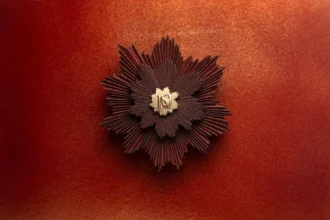 The 2025 Christmas log, "L'Astre d'Or," from La Réserve Paris