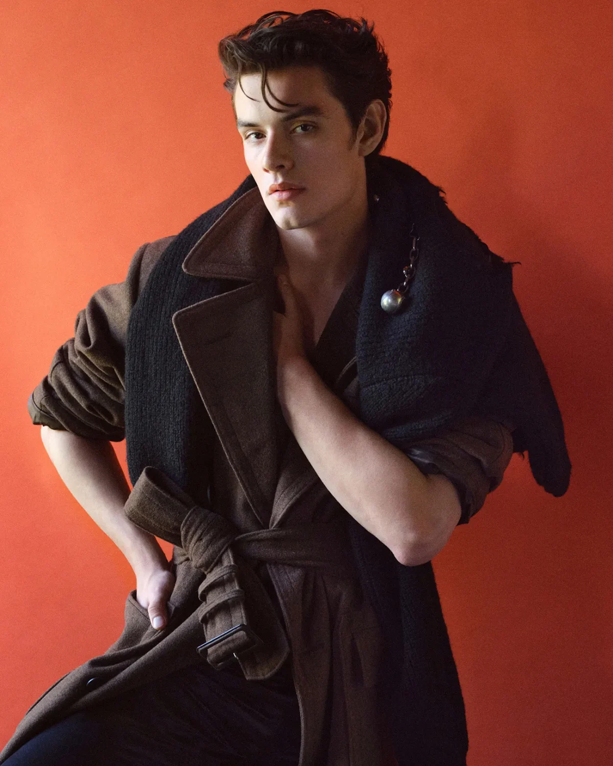 Louis Partridge in Prada on VMan Fall/Winter 2025 by Álvaro Beamud Cortés