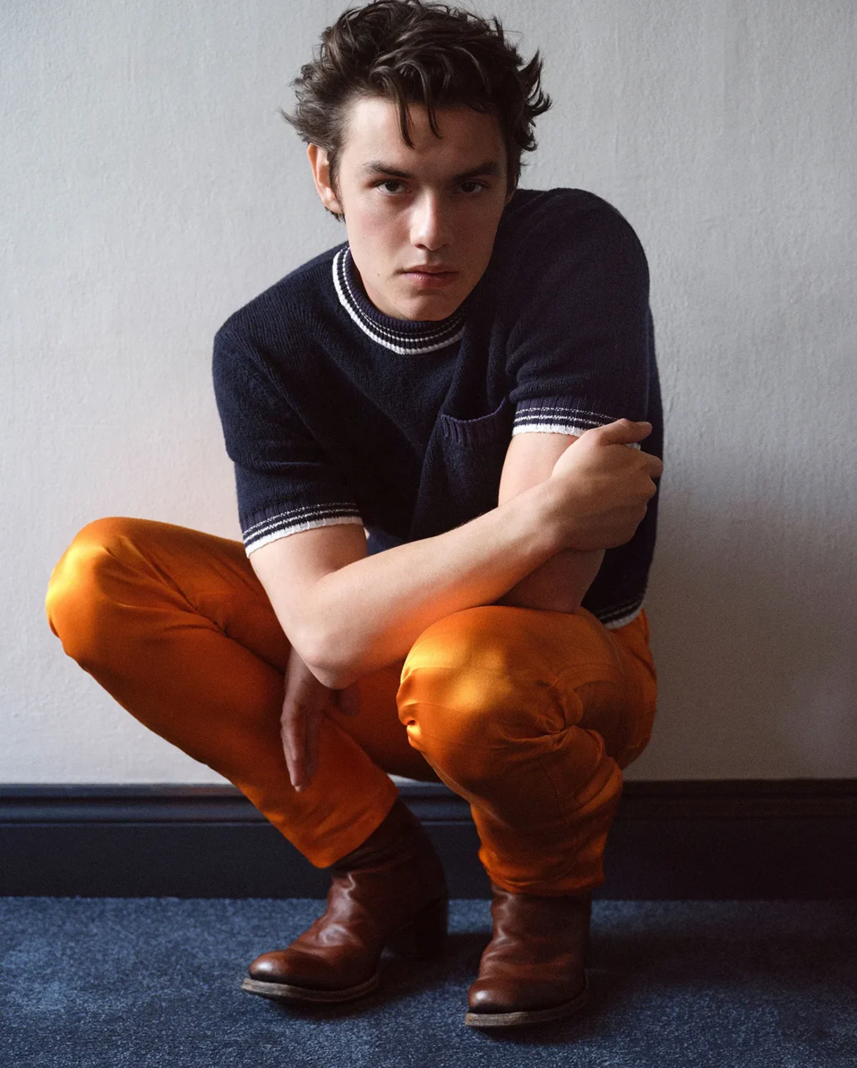 Louis Partridge in Prada on VMan Fall/Winter 2025 by Álvaro Beamud Cortés