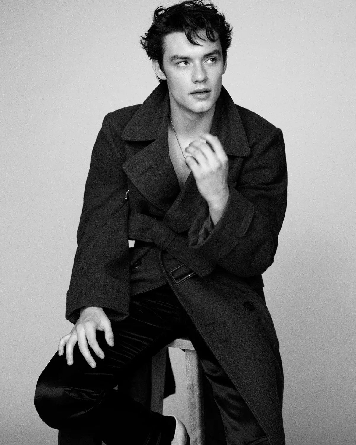 Louis Partridge in Prada on VMan Fall/Winter 2025 by Álvaro Beamud Cortés