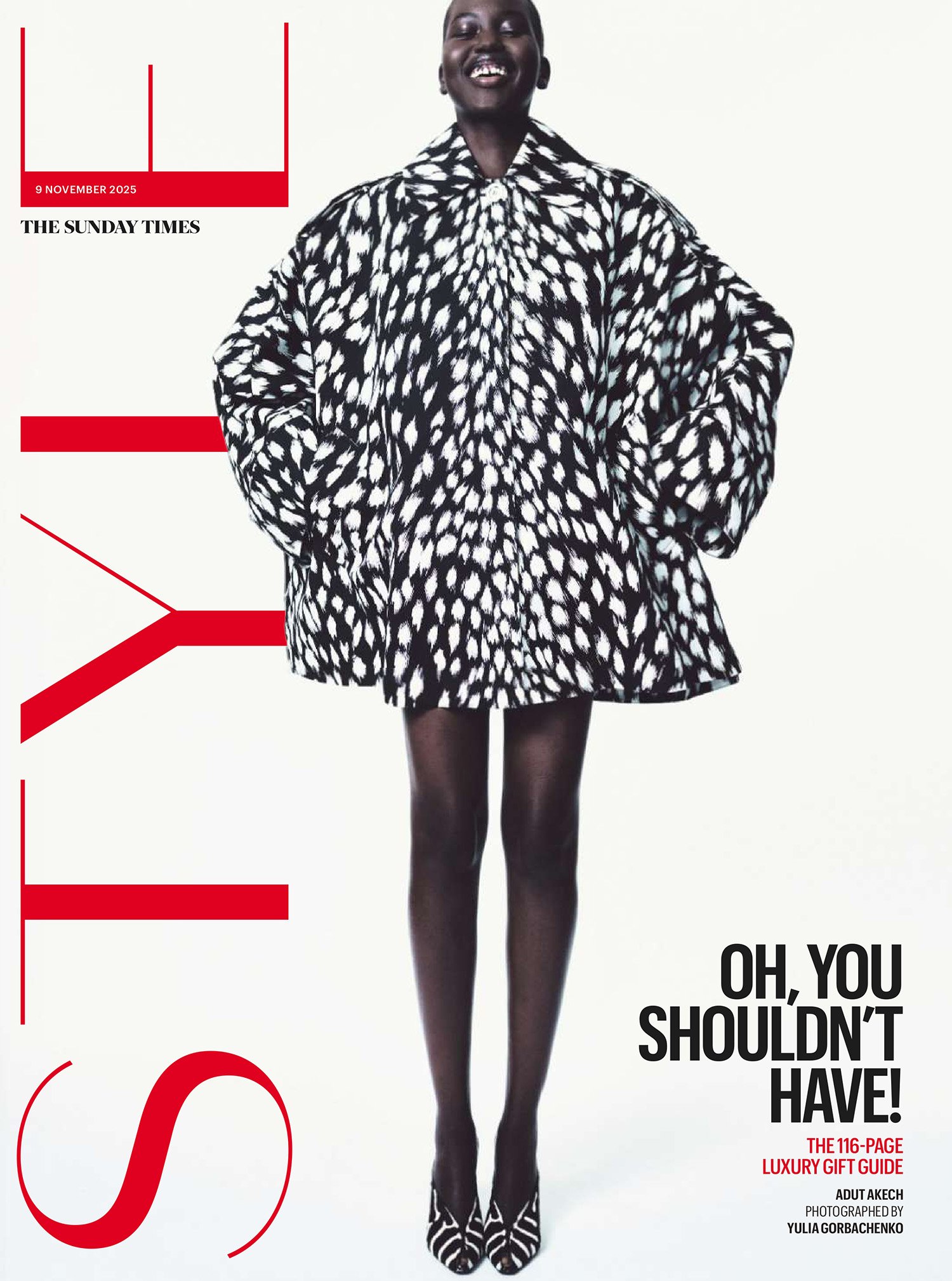 Adut Akech coves The Sunday Times Style November 9th, 2025 by