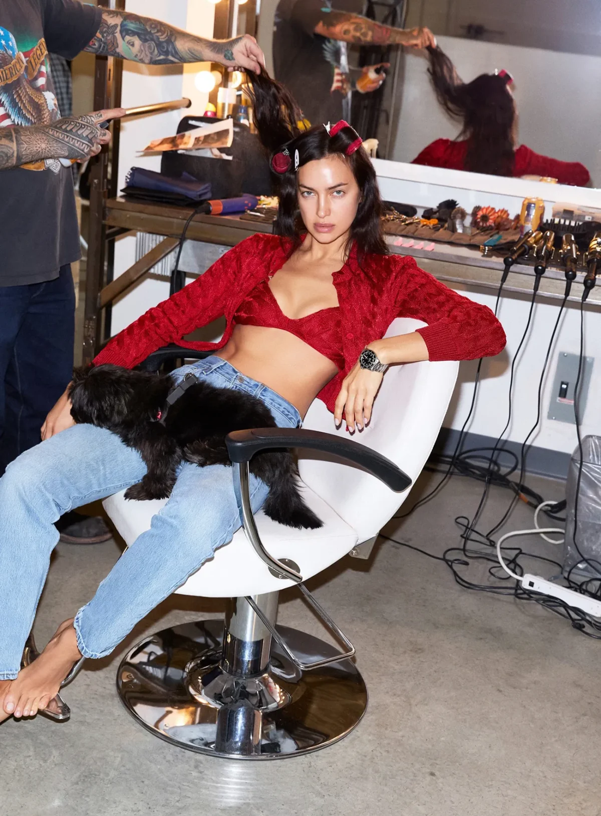 Mona Tougaard and Irina Shayk cover Vogue France December 2025/January 2026 by Carin Backoff