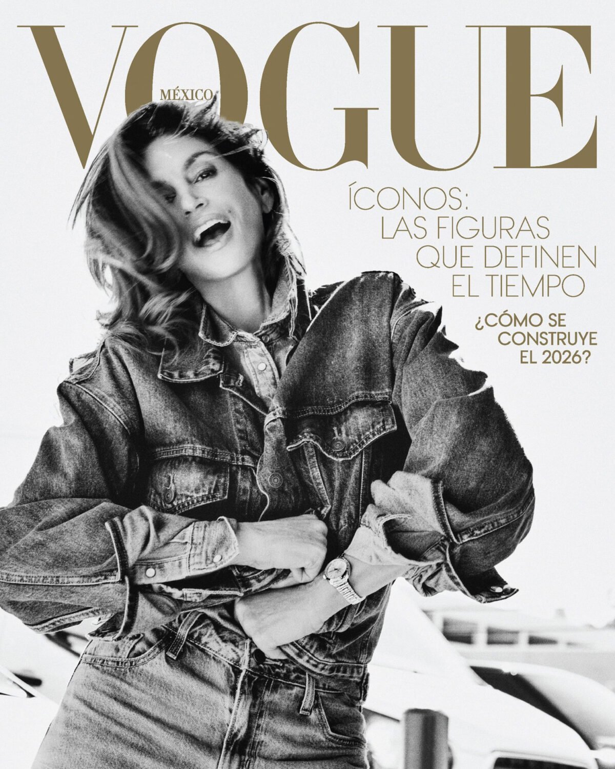 Cindy Crawford covers Vogue Mexico January 2026 by Noua Unu