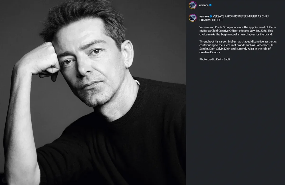 Pieter Mulier appointed creative director of Versace