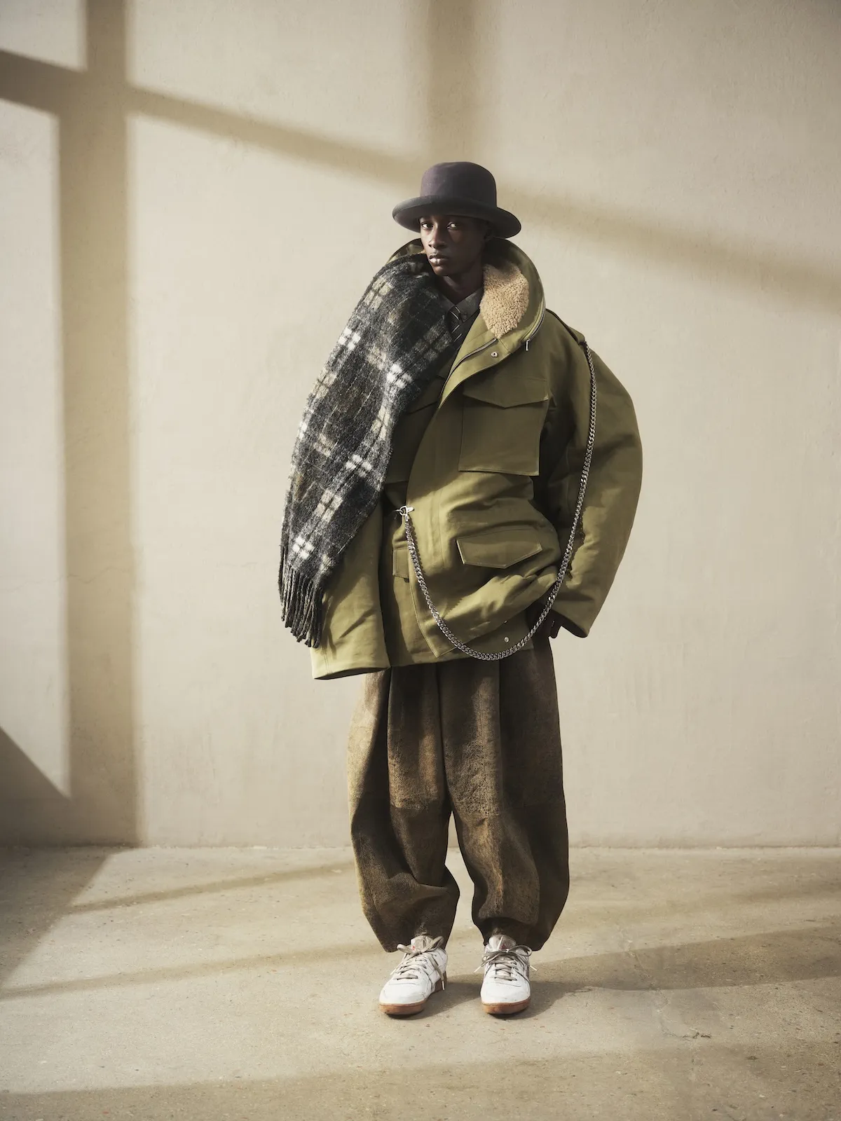 Hed Mayner reimagines the Reebok Workout Plus OG with hand-painted, distressed leather