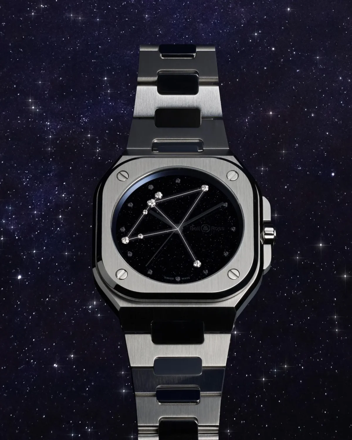 The Bell & Ross BR05 36MM Blue Diamond Eagle turns the night sky into a wristwatch