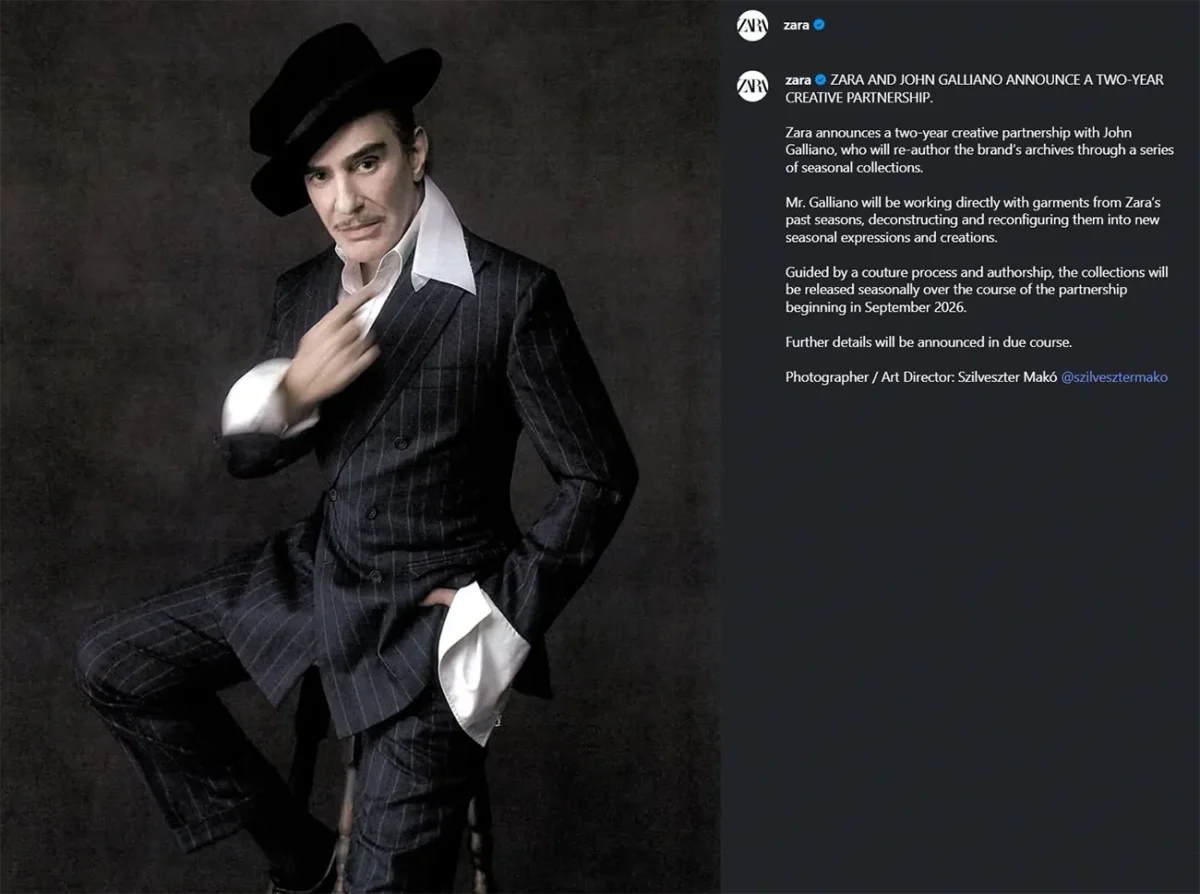John Galliano’s unexpected return rewrites Zara’s fashion playbook