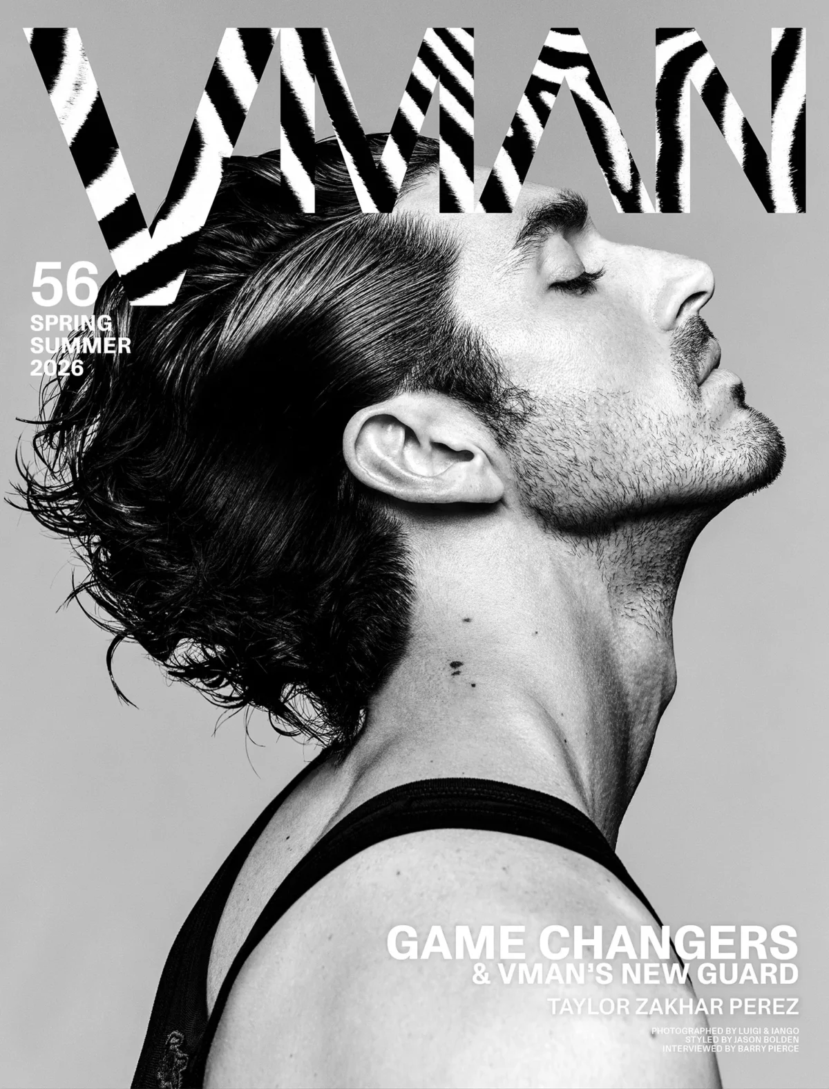 Taylor Zakhar Perez covers VMan Spring/Summer 2026 by Luigi & Iango