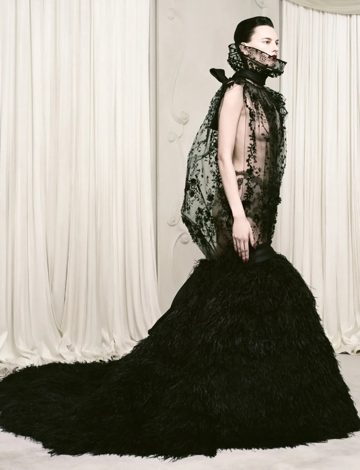 Amanda Murphy and Xiao Wen Ju in Balenciaga Haute Couture on AnOther China Edition Issue 001 by Bryce Anderson
