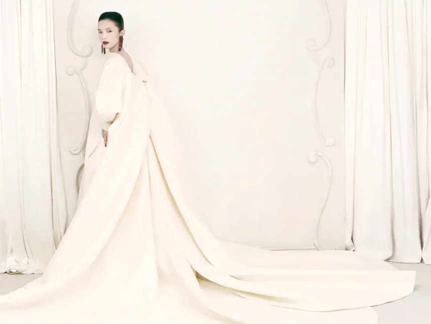 Amanda Murphy and Xiao Wen Ju in Balenciaga Haute Couture on AnOther China Edition Issue 001 by Bryce Anderson