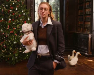 Miu Miu Holiday 2026 campaign brings Gigi Hadid into a playful vision of festive dressing